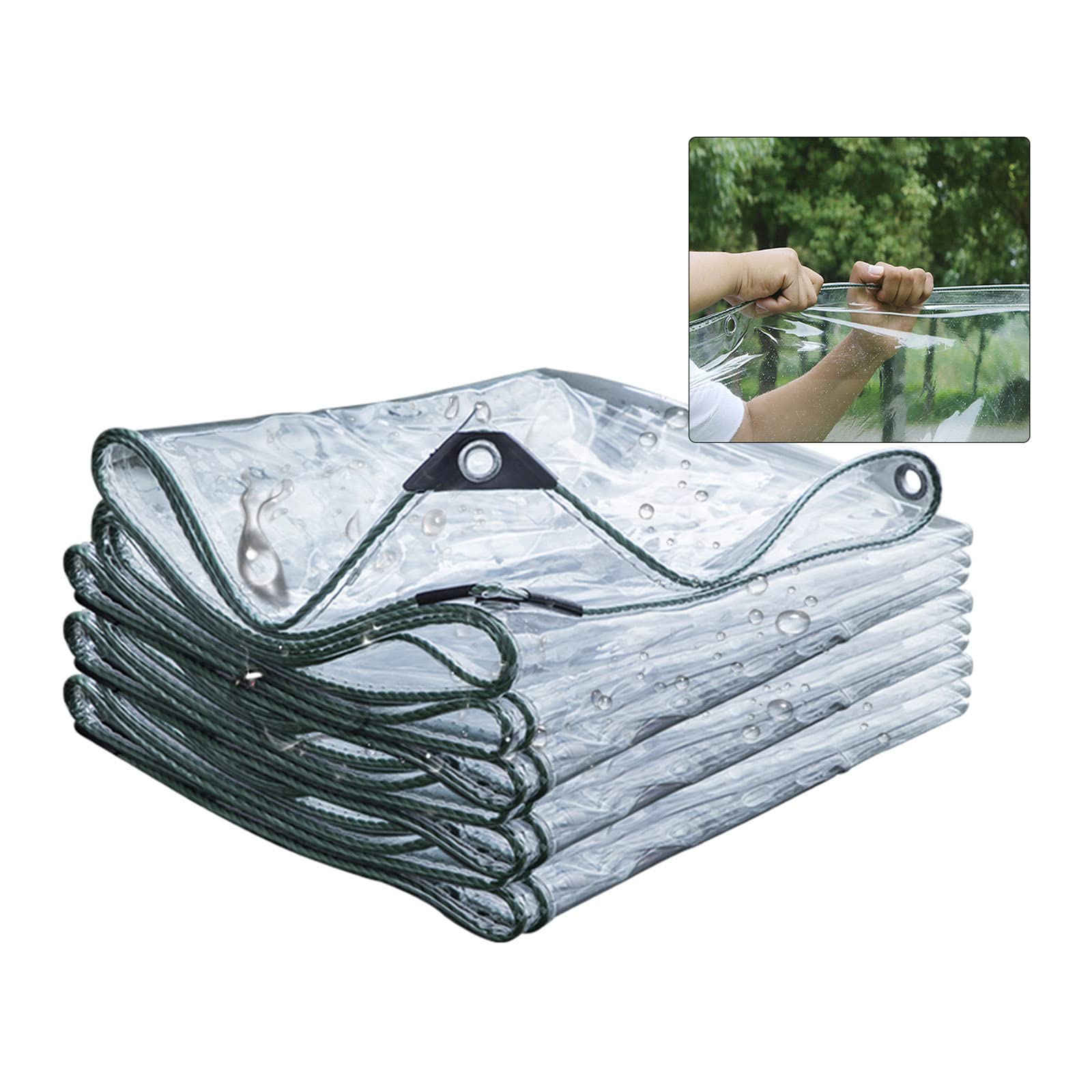 Bâche transparente 365 g/m² robuste avec œillets haute résistance aux UV