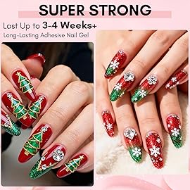 Makartt Nail Rhinestone Glue for Nails- 60ML Super Strong Gel Glue for Rhinestones, 3D Art Charm Decorations Bling Gem Bow Jewels Crystals Beads Diamonds Pearls, Beauty Gift, UV Lamp Need