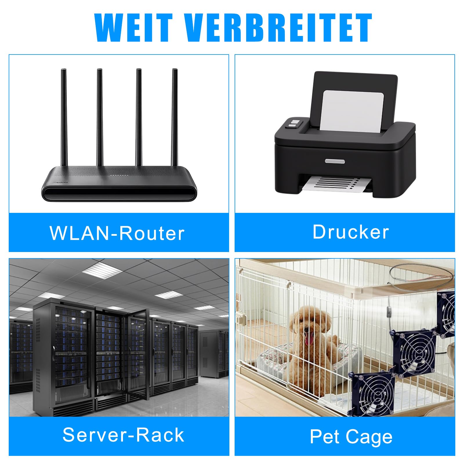 Wentylator USB 80 mm, 5 V, podwójny wentylator PC z przełącznikiem, mini wentylator do komputera, laptopa, routera, szafy, TV Box
