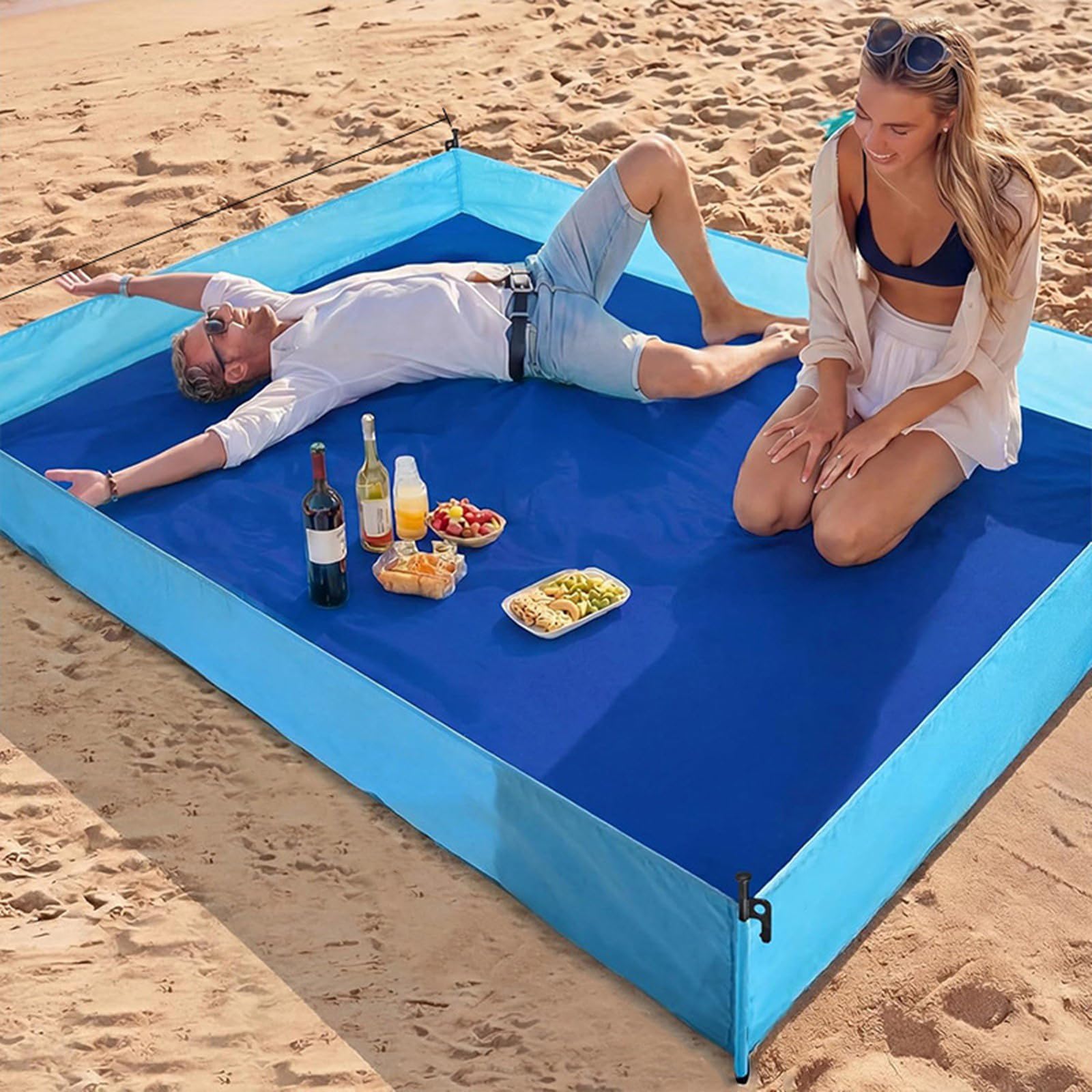 Esterilla antiarena avanzada para la zona de actividad de los niños. Tejido fuerte y anclaje al suelo resistente al viento Season Beach Essential Gear