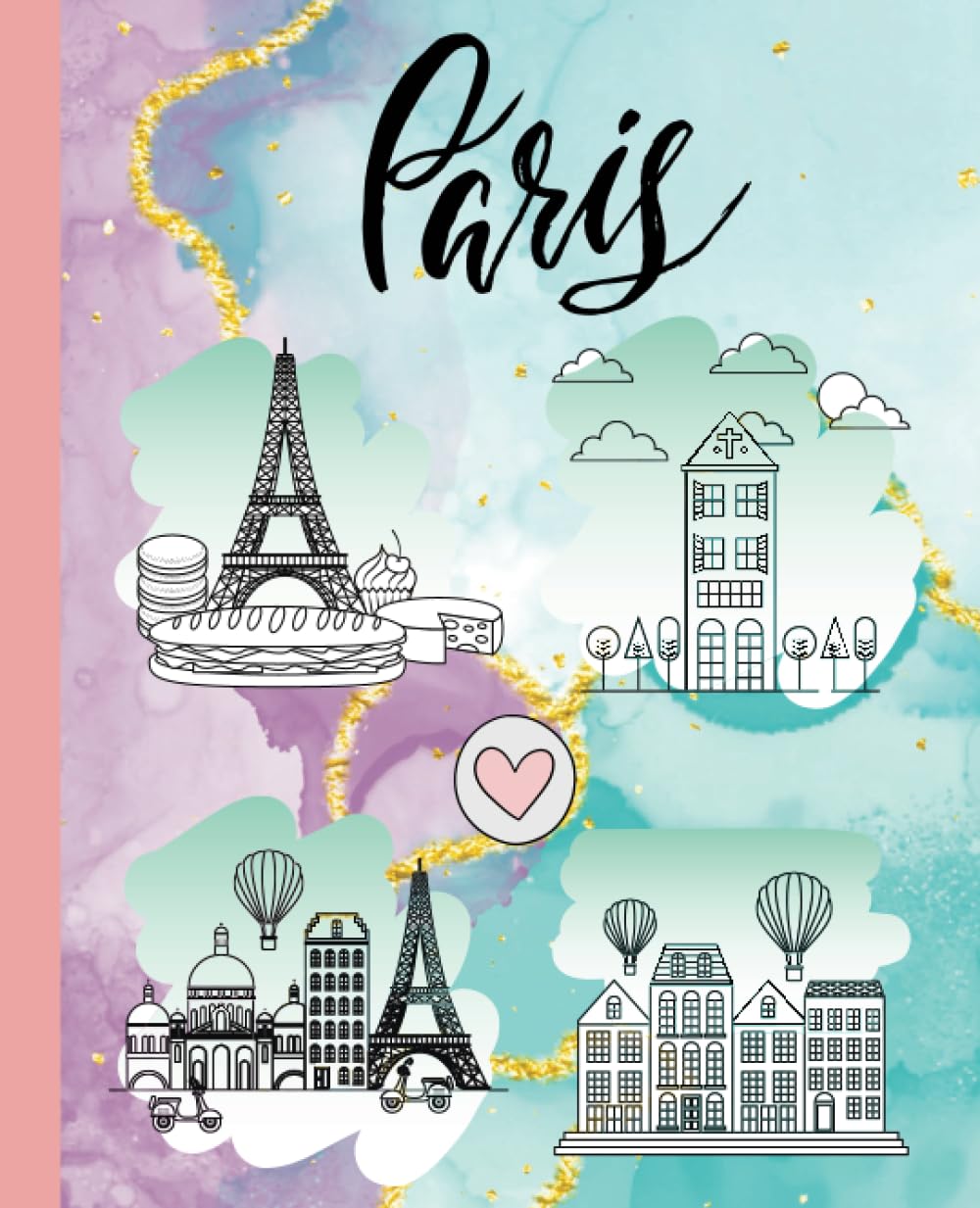 Paris / Fashionista Journal: Cute Paris drawings - Composition book | 110 pages | 7.5" x 9.25"