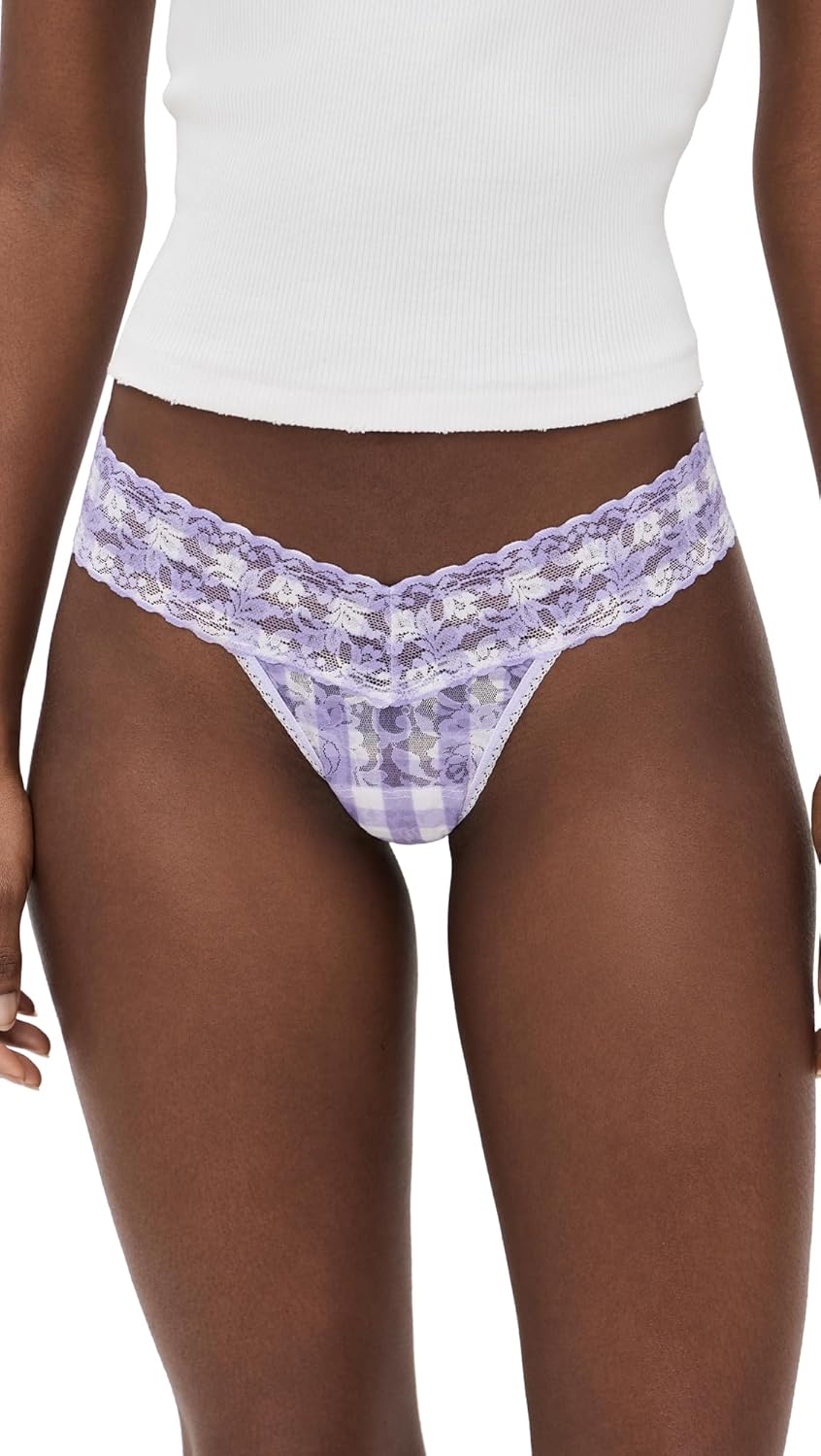 hanky panky Womens Low Rise Thong Varsity Gingham Purple Plaid One Size