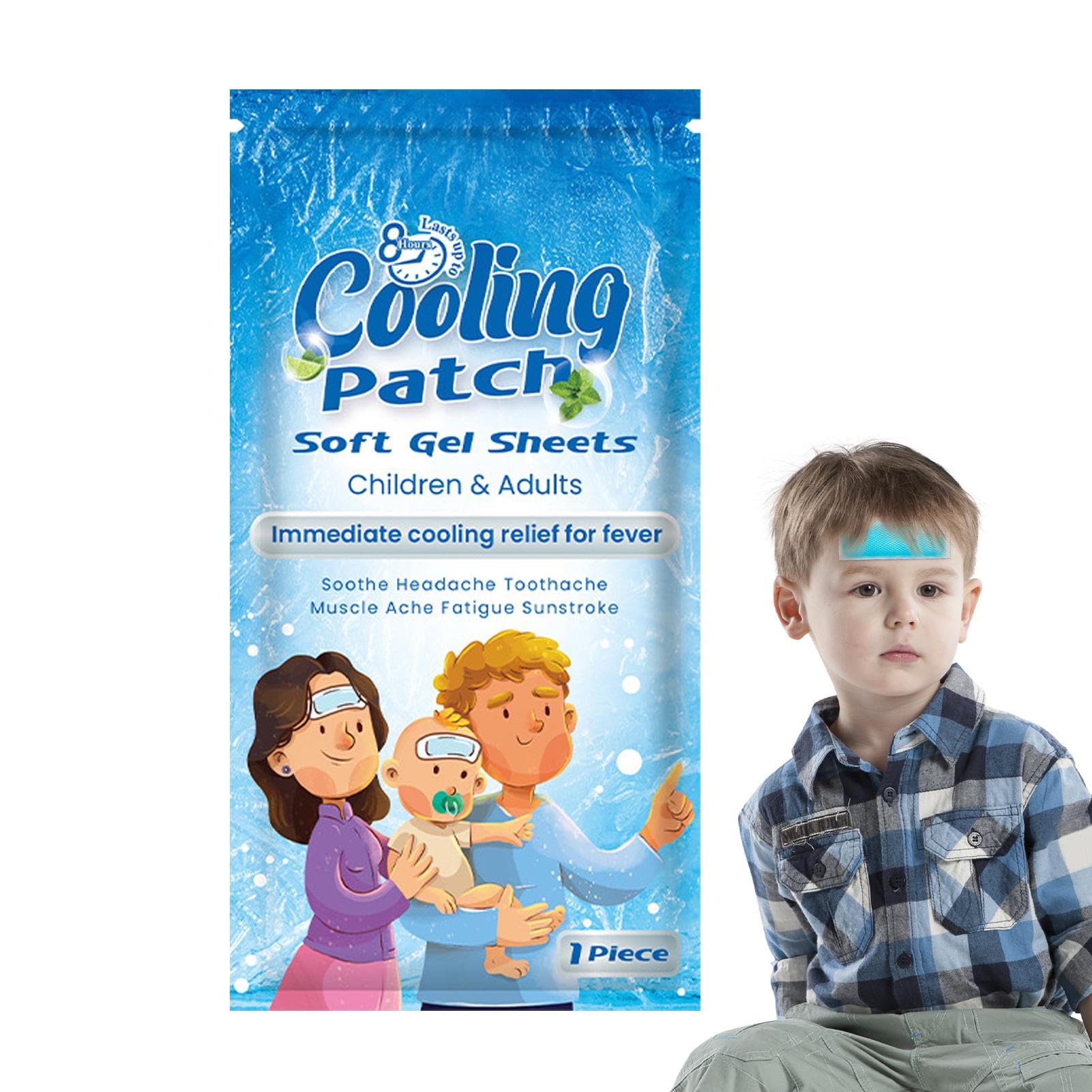 20 hojas de almohadillas refrescantes para niños, reductor de