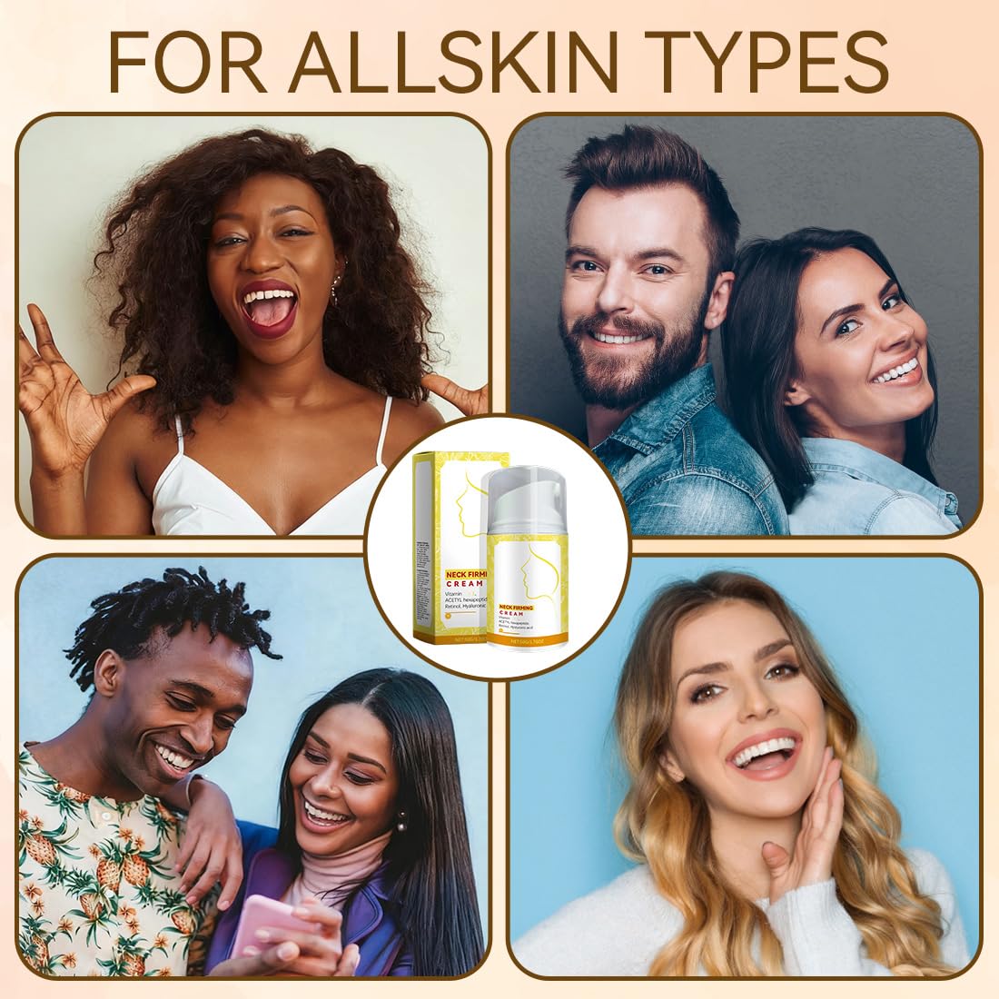1 Pezzi Crema Rassodante Collo, Maschera Collo e Décolleté, Anti-Età Crema Per Rassodare E Ridurre Le Rughe Su Colle E DéColleté Per Donna, Lifting, Rassodante E Idratante Con Collagene (50g)