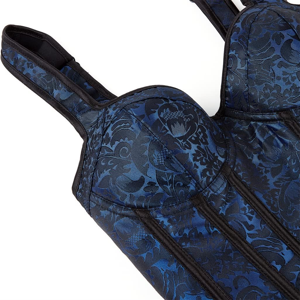 Grebrafan Straps Jacquard Weave Halter Corset Gothic Punk Bustier Shapewear - Image 6