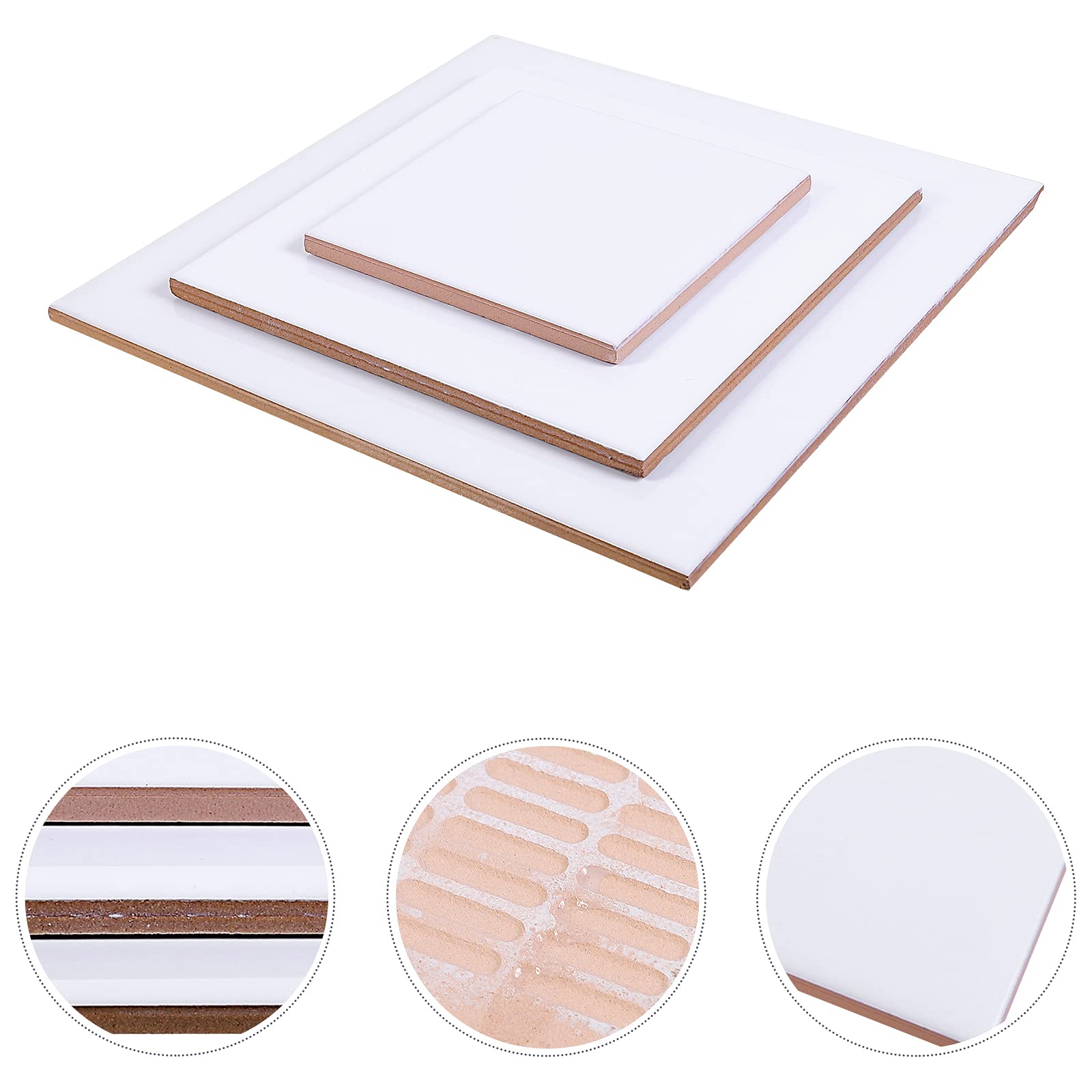 Operitacx Kit per Ceramica 10 Pezzi Piastrelle Bianche in Ceramica per Trasferimento Termico, Materiali per Stampa DIY, Adatte per Decorazioni Interne ed Esterne