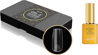 Apres Nail Gel-X Sculpted Square Medium Box of Tips & Extend Gel Bundle | Include 500 Gel-X Tips & 15ml Extend Gel Gold Bottle | Premium Quality | 10 Sizes 0-9 | No size 00 included | 2022 Version