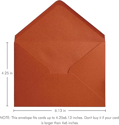 Miniatura 2 de PONATIA Paquete de 50 sobres A4, sobres de 4 14 x 6 18 pulgadas, color naranja quemado, perfectos para tarjetas de regalo, tarjetas de detalles de