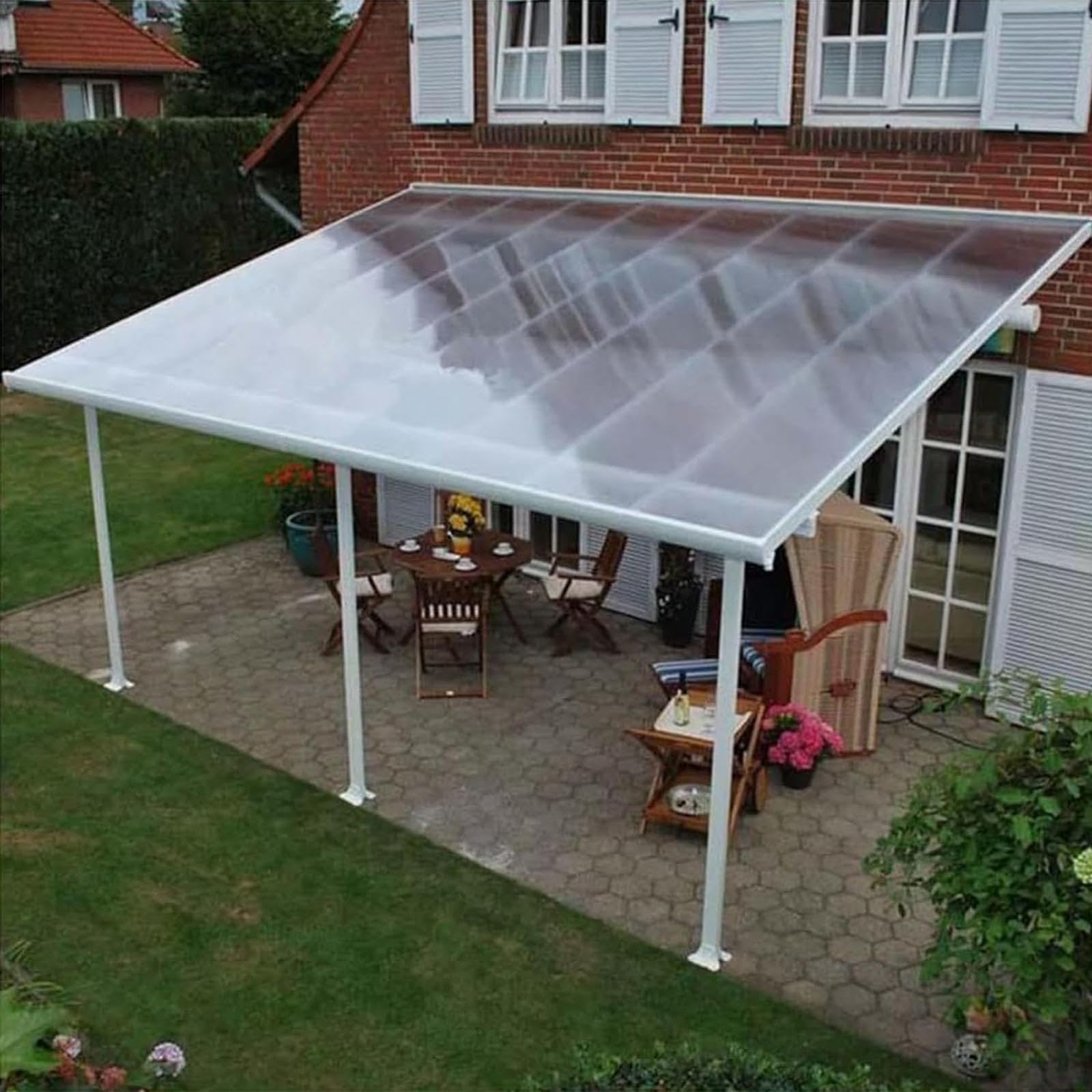 Pxzybd Paneles De Techo Exterior,Lámina para Techos Transparentes De Policarbonato,Planchas para Tejados De Fibra De Vidrio,Paneles De Plástico De Repuesto para Invernaderos,W×L-0.6×4m(1.97 * 13.1ft)