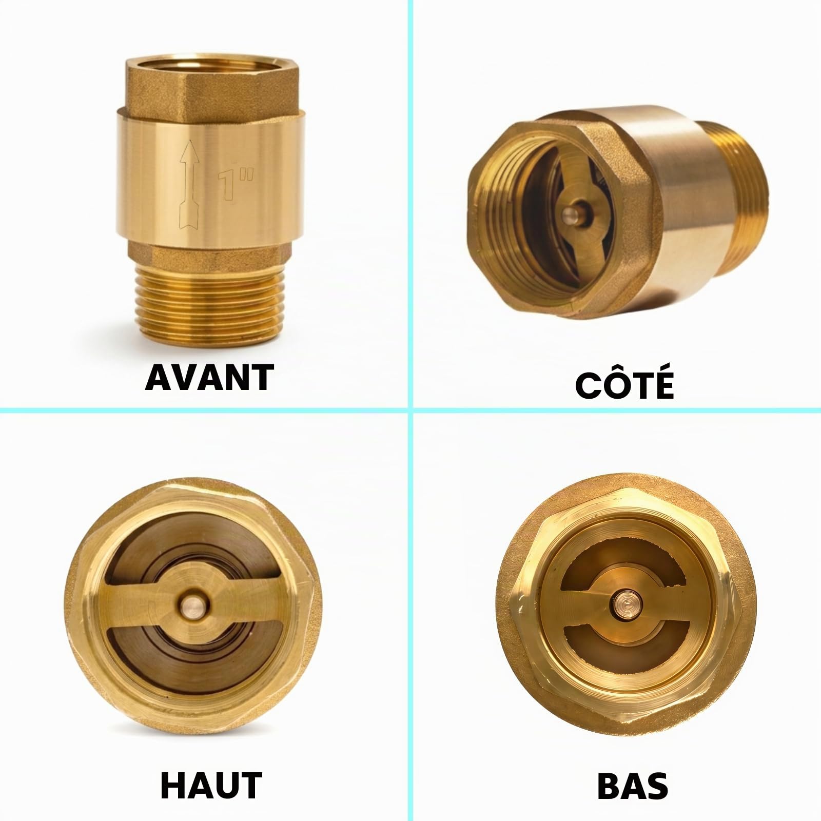 Clapet anti-retour en laiton 1 pouce,anti-refoulement,clapet de retour 1 pouce,antirouille (1Pcs 1” AG À IG)