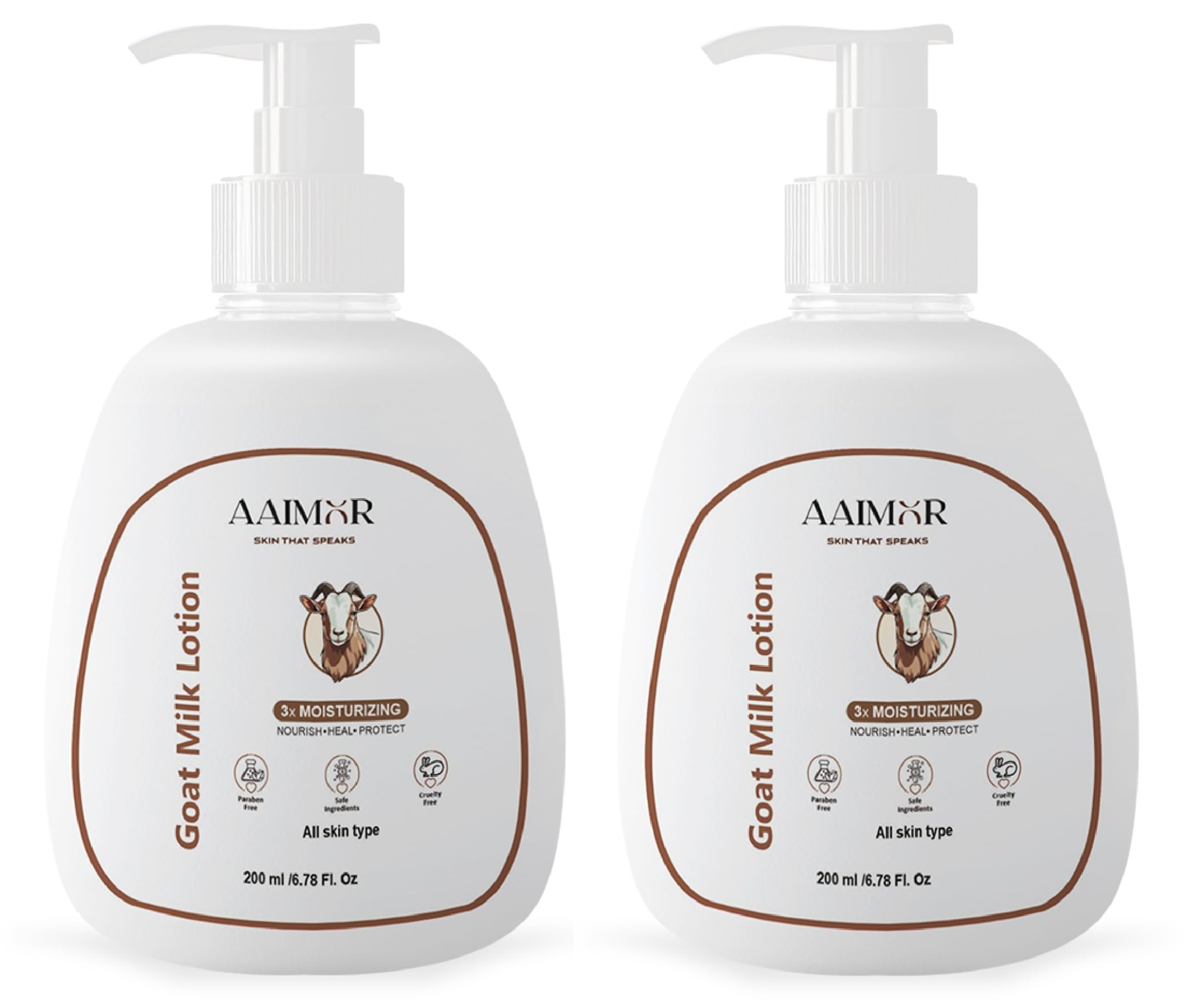 Aaimor Combo of Goat Milk Lotion & Moisturizer (200mL) & Goat Milk Lotion & Moisturizer (200mL) (Pack of 3 Combo)