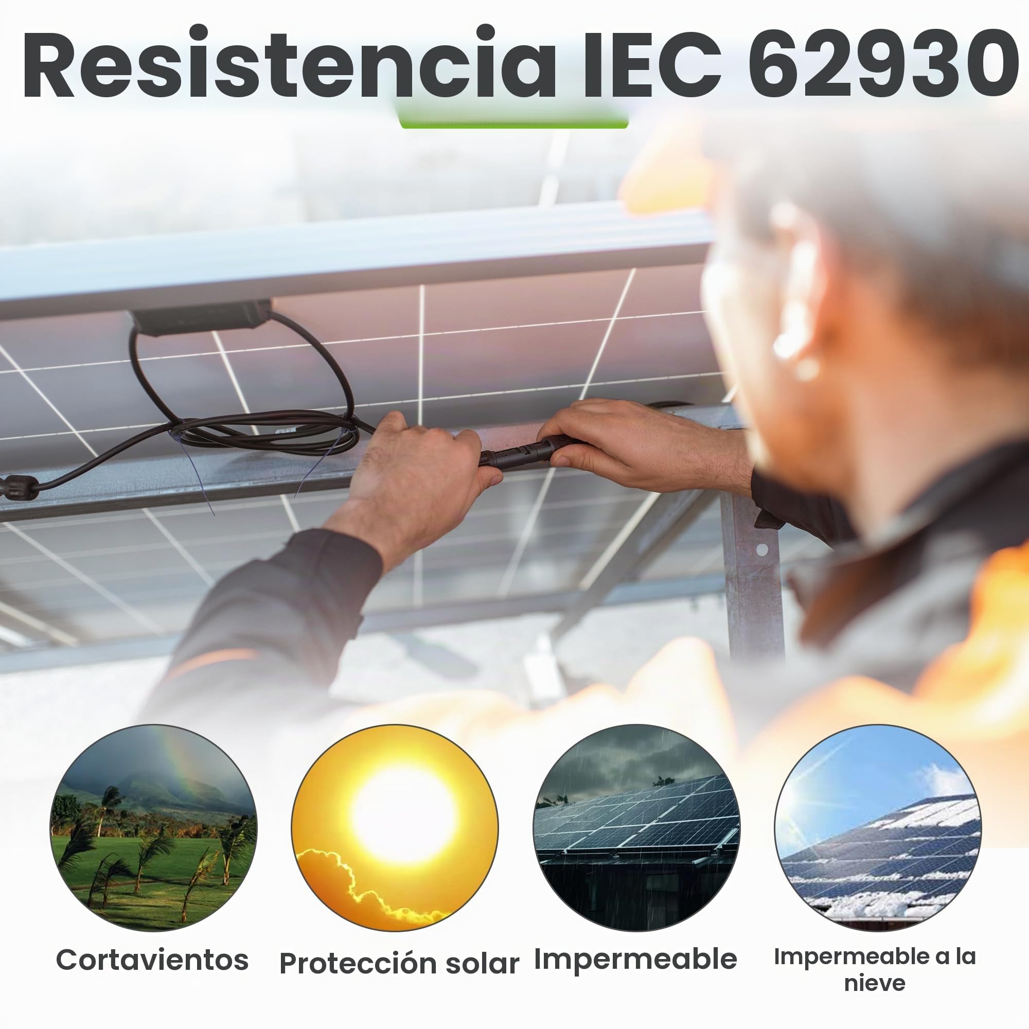 Offgridtec Cable Solar H1Z2Z2-K 6mm², Cable de Cobre de Un Solo Conductor para Sistemas Fotovoltaicos, Resistente a UV y a la Intemperie, Libre de Halógenos, Conforme a IEC 60228 EN 50618 (100m, Negro