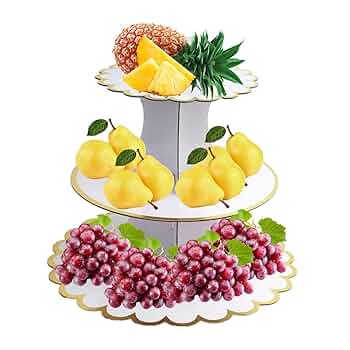 Amazon｜段ボールのカップケーキ タワー - ホワイト & ゴールド