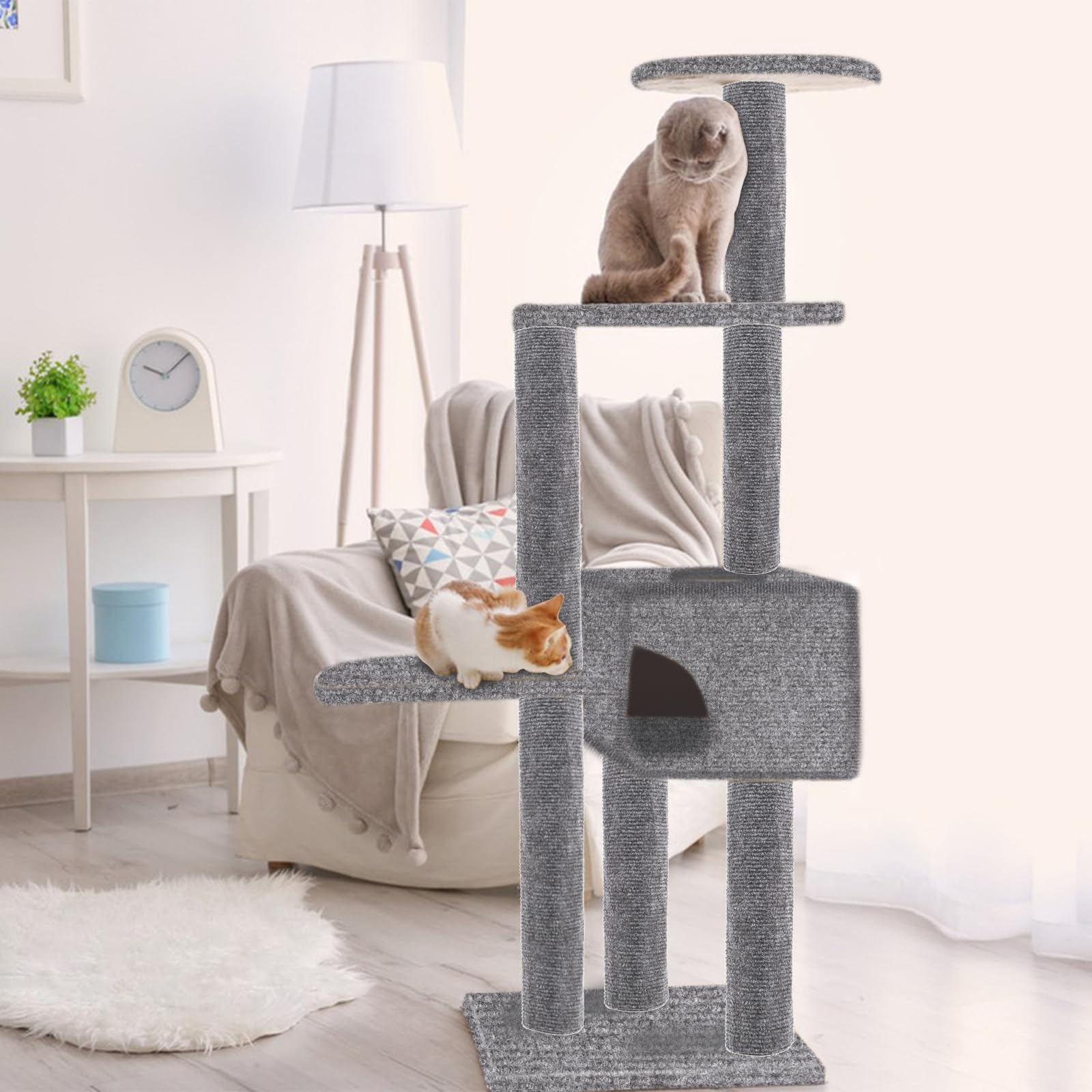 Cat Scratching Mat Furniture Protectors DIY Self-Adhesive Climbing Cat Scratcher Anti Scratch Protector for Sofa Couch & Wall (39.37" x 11.81")