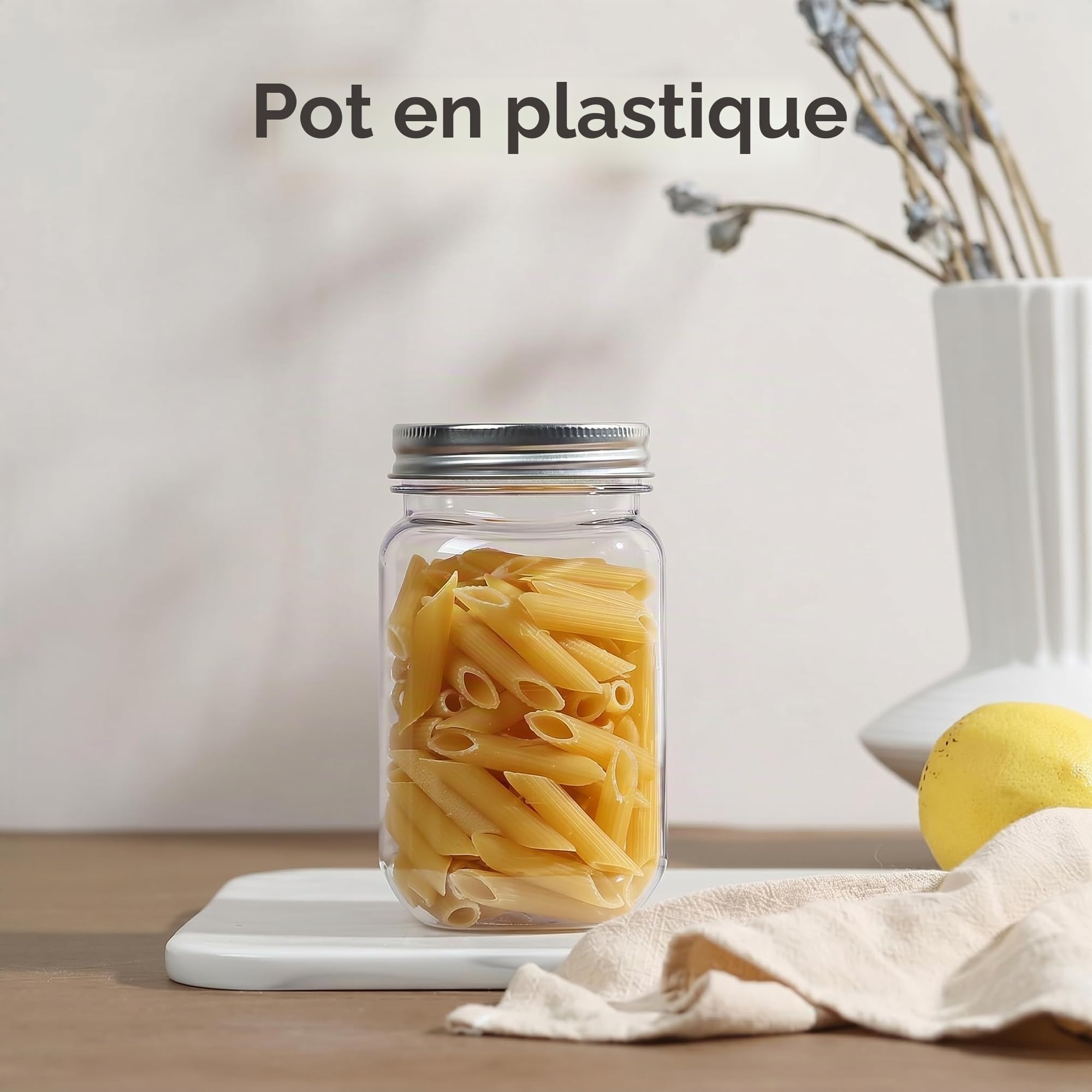 novelinks pot en plastique transparent de 16 oz avec couvercle rotatif - récipient de stockage de boue en plastique réutilisable, rond et vide - sans bisphénol A (paquet de 10)