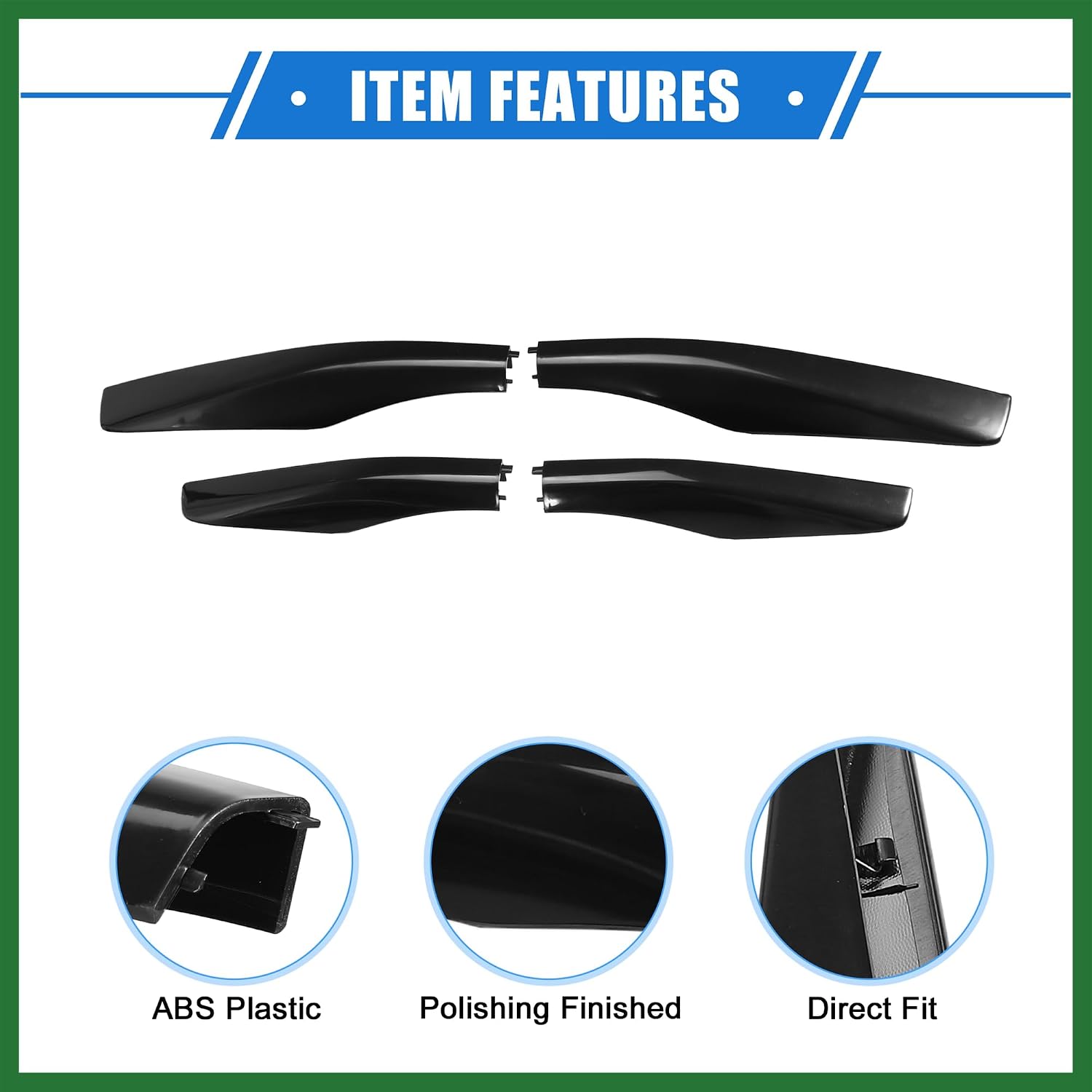 Motoforti 4pcs Car Roof Rack Side Rails End Cover Cap Compatible for Lexus RX350 RX400h RX330 2003-2009, Durable Plastic Black Cargo Rack Legs Protection Long-Lasting