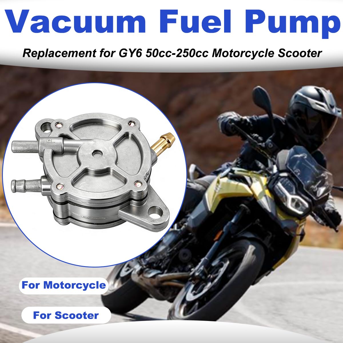 250cc Pompe à essence à dépression pour scooter remplacement pour GY6 50 cc 125 cc 150 cc moto scooter quad kart cyclomoteur quad 4 roues buggy des dunes pour Taotao pour Roketa pour Sunl