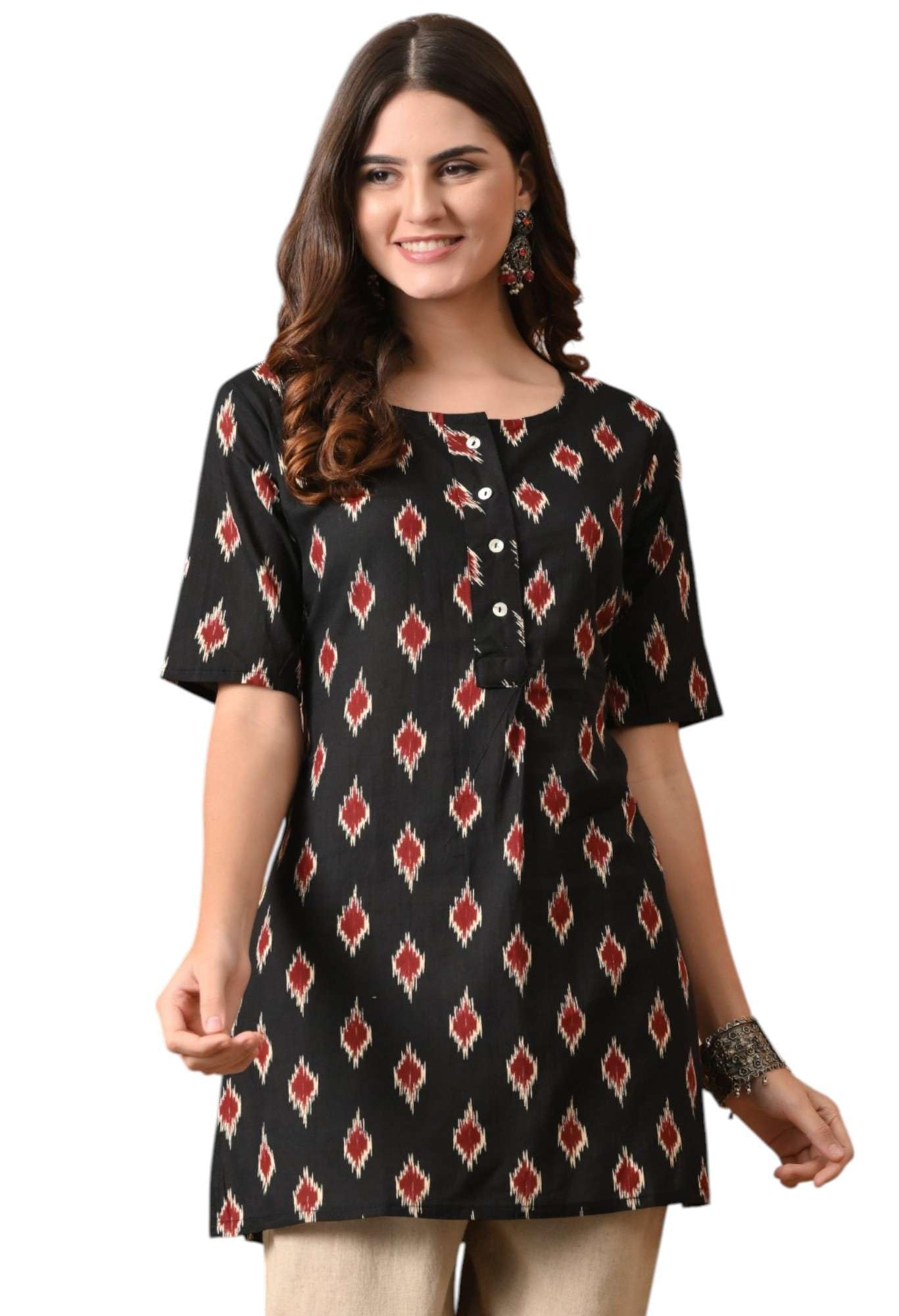 Murli Kurti Women's Cotton Printed Short Kurti Top | Indian Tunic Shirt for Ladies | Casual Ethnic Wear for Office-image-35