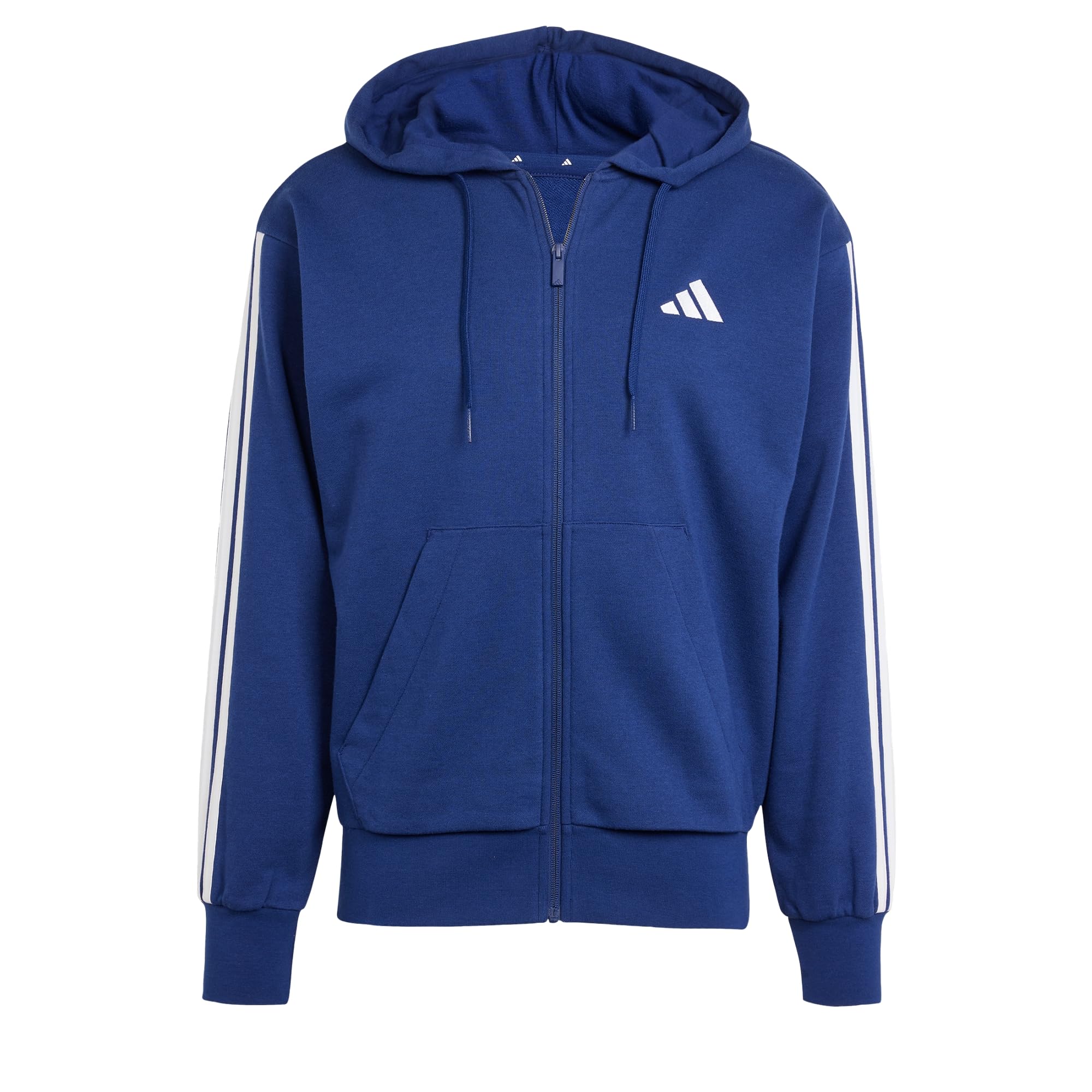 adidas Essential Three Stripes French Terry Fullzip Hoodie Felpa con Cappuccio Uomo (Pacco da 1)