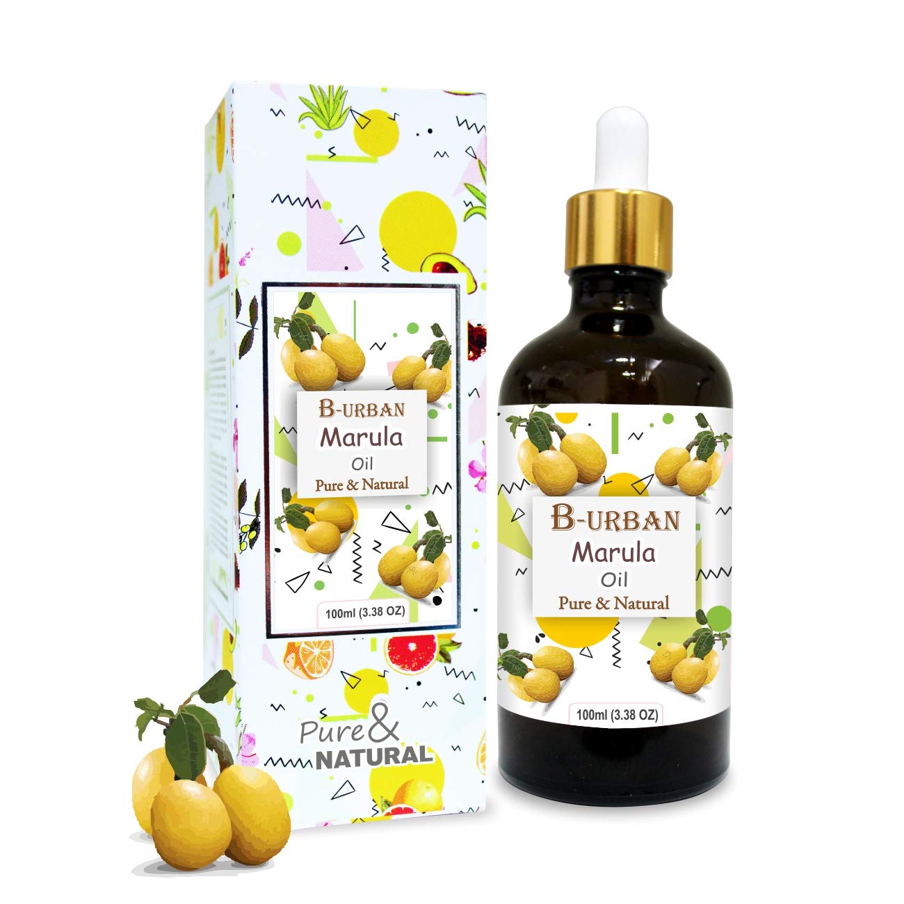 Marula Oil Natural, Undiluted Uncut Cold Pressed Carrier Oil For Face, Skin & Haircare, Skin Protecting & Nourishing Dry & Frizzy Hair, Aromatherapy for Men & Women- 100 ML