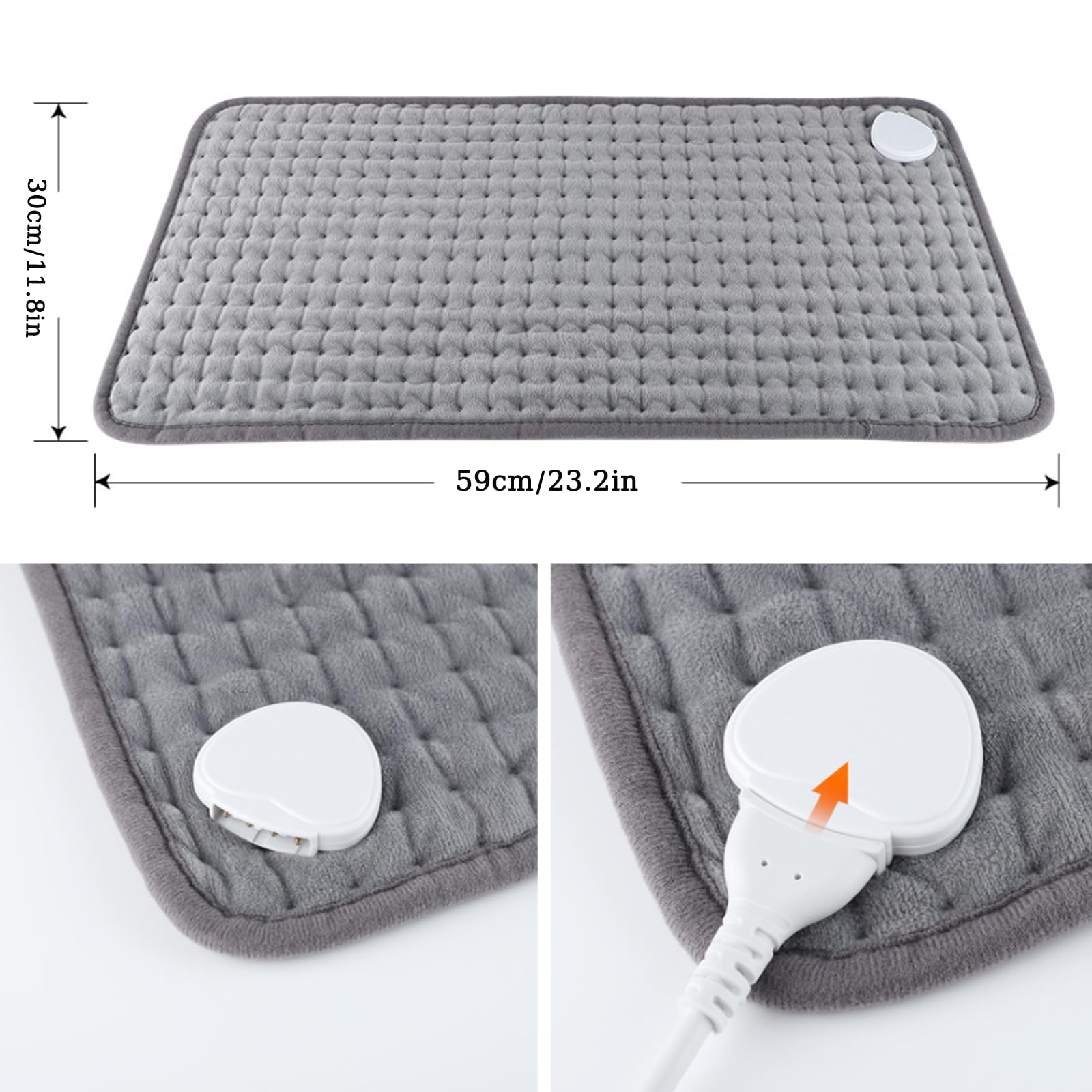 Heizkissen mit 10 Heizstufen & 3 Timer, Automatische Abschaltung, Wärmekissen für Nacken und Rücken, Maschinenwaschbar mit 1.93m Kabel (40 * 76cm)