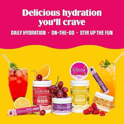 Miniatura 9 de Ultima Replenisher Paquete de mezcla de bebidas en polvo de electrolitos, sin azúcar, limonada y uva, 90 porciones, polvo de hidratación, 6