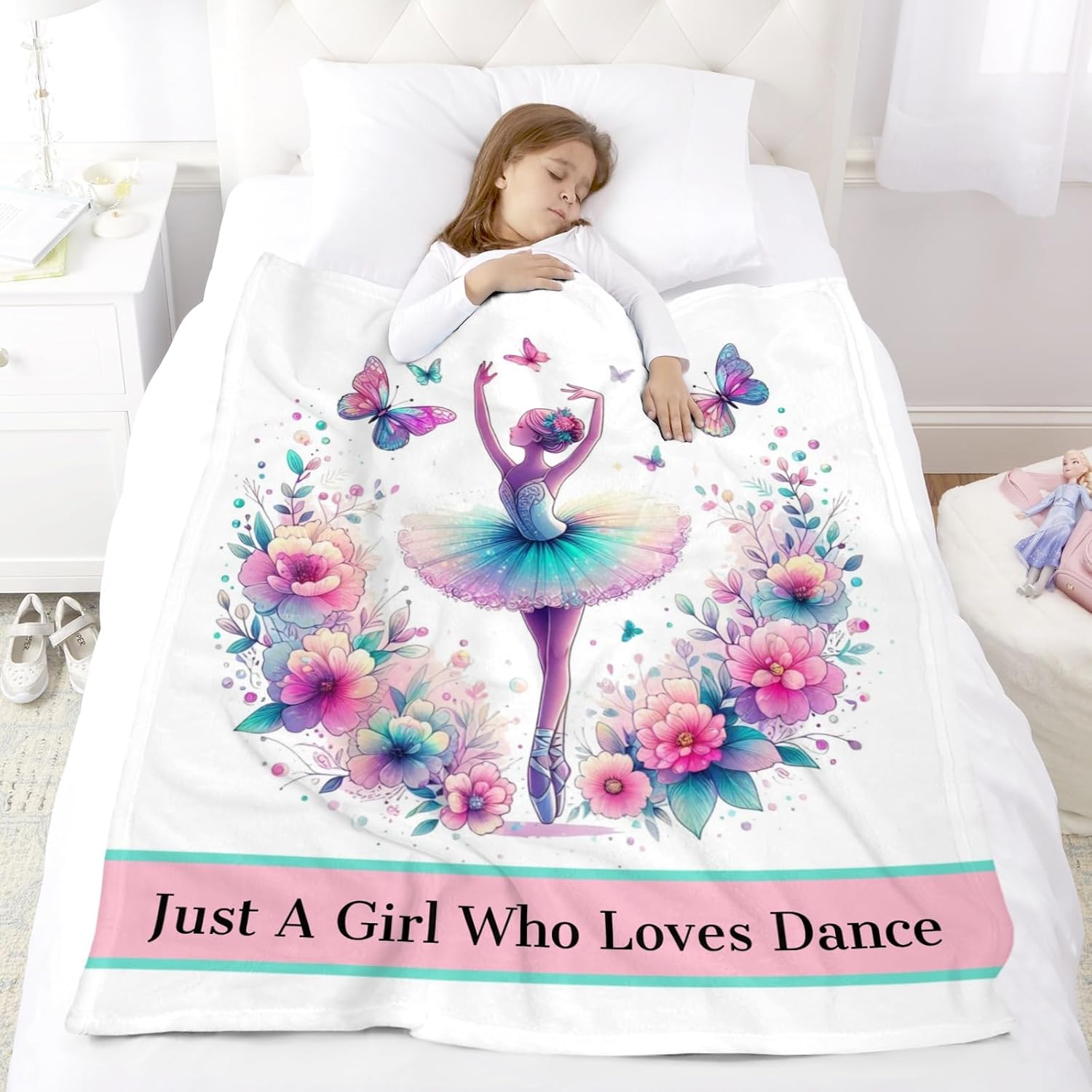 Personalized Dance Blanket, Ultra Soft Micro Flannel Custom Blanket for Bed Couch Living Room(Kids), 40"" x 50""