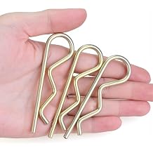5 pcs M5 x 100 Heavy Duty Color Zine Plated Cotter Pins & R Clips, Spring Retaining Wire Hair Pins for Trailer, Tractors, Mower Carts, Lock Systems with Strong Spring Tension Keeper