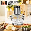 300W Fruit & Vegetable Chopper 2L Food Processor Small Meat Grinder Electric Dicer with 2 Speeds, 4 Bi-Level Blades,for Meat,Fruits,Smoothie, Vegetables,Onion,Garlic and Nuts