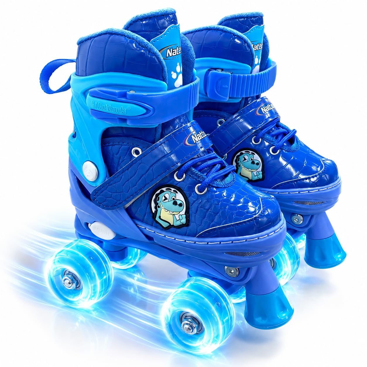 Nattork Roller Skates for Boys Girls, 4 Sizes Adjustable Quad Skates with All Light up Wheels - Birthday Gift for Outdoor Indoor Sports