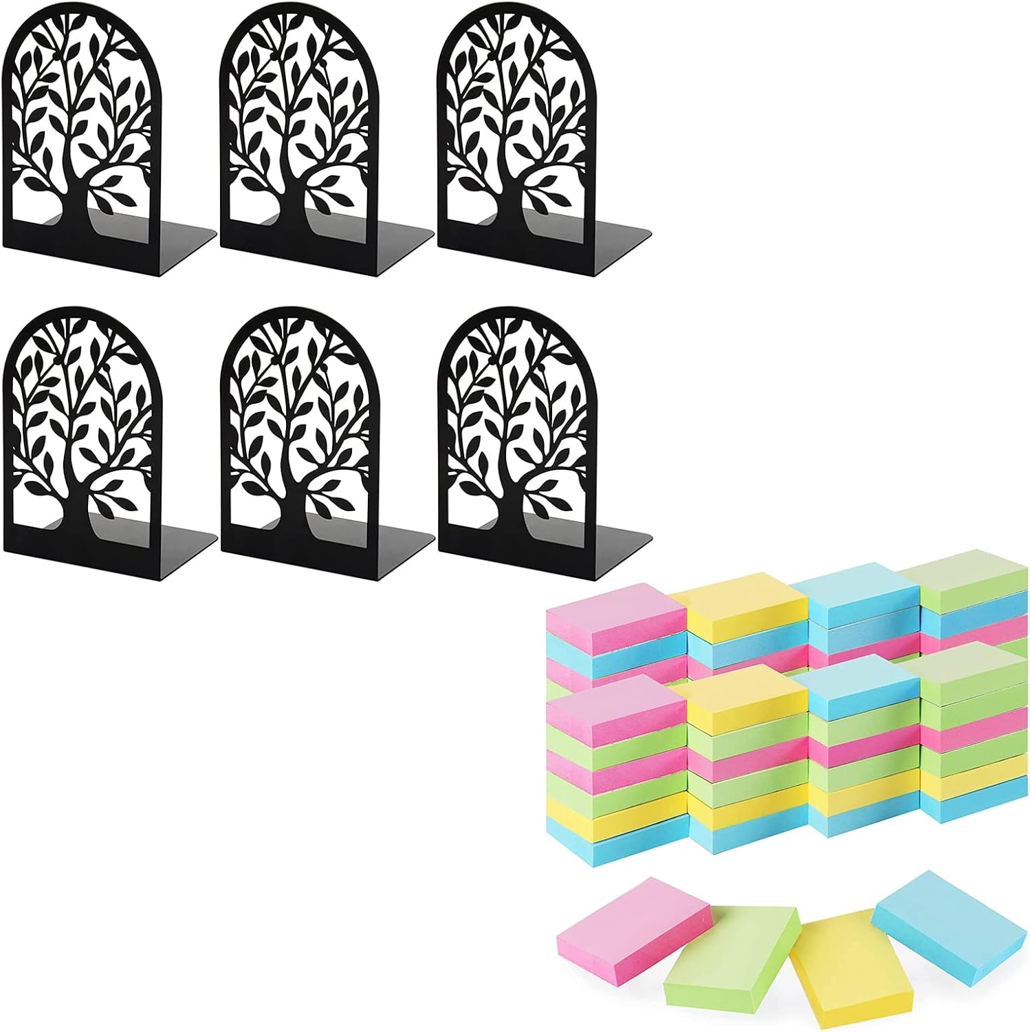 Umikk 3 pair Book Ends, Bookends for Shelves, Tree Book