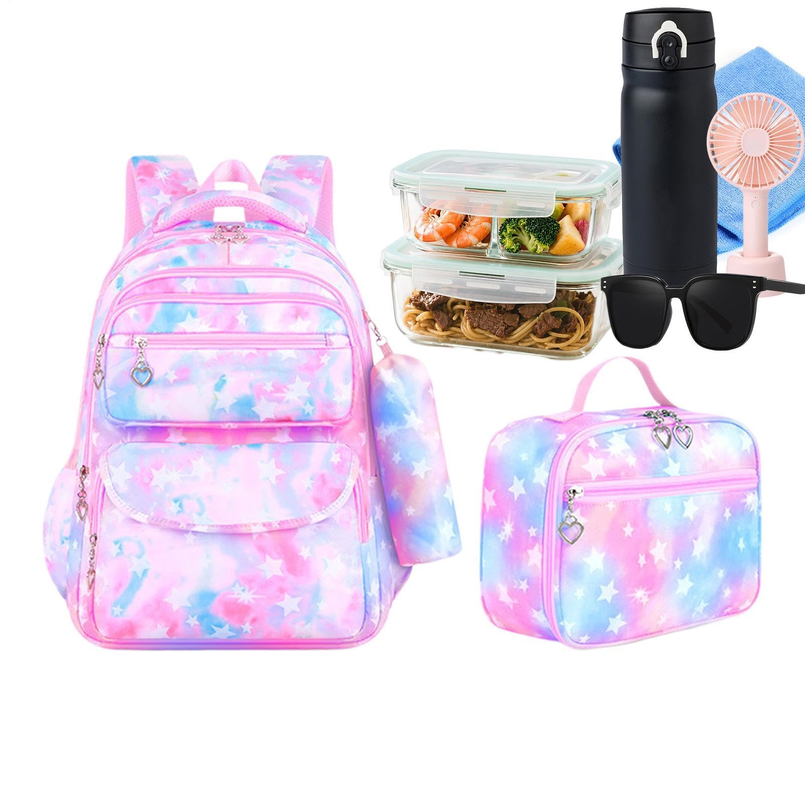 Zaino scolastico per ragazze Zaino Tote Grande Impermeabile Ed Ergonomico | Zaino Rientro A Scuola Tote, Scuole Medie, Elementari, Asilo, Pranzo, Borsellino e Bagaglio da Via