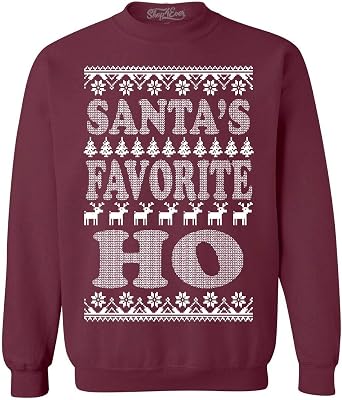 shop4ever Santas Favorite Ho Crewnecks Ugly Christmas Sweatshirts