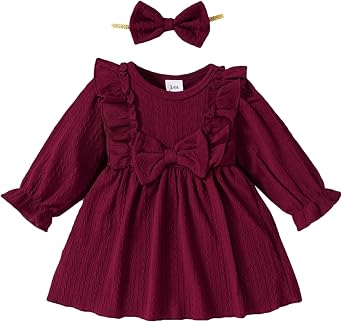 Mioglrie Baby Girl Dress Toddler Girls Dresses 3 6 9 12 18 24 Months 2t 3t Girls Clothes Fall Winter Outfits
