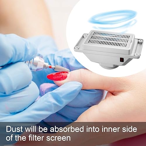 Miniatura 5 de 7.8 x 4.9 in Colector de polvo de vacío de uñas, colector de polvo de uñas, herramientas de uñas acrílicas, uñas postizas y accesorios