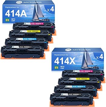 414X Toner Cartridges 8 Pack High Yield MFP M479fdw with Chip Compatible Replacement for HP 414X 414A for Color Laserjet Pro MFP M479fdw M479fdn M479dw M454dw M454dn M479 Printer Ink W2020X W2020A