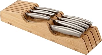 Ozeri 8-Piece Stainless Steel Knife Set, With Slotted Blades & Knife Block