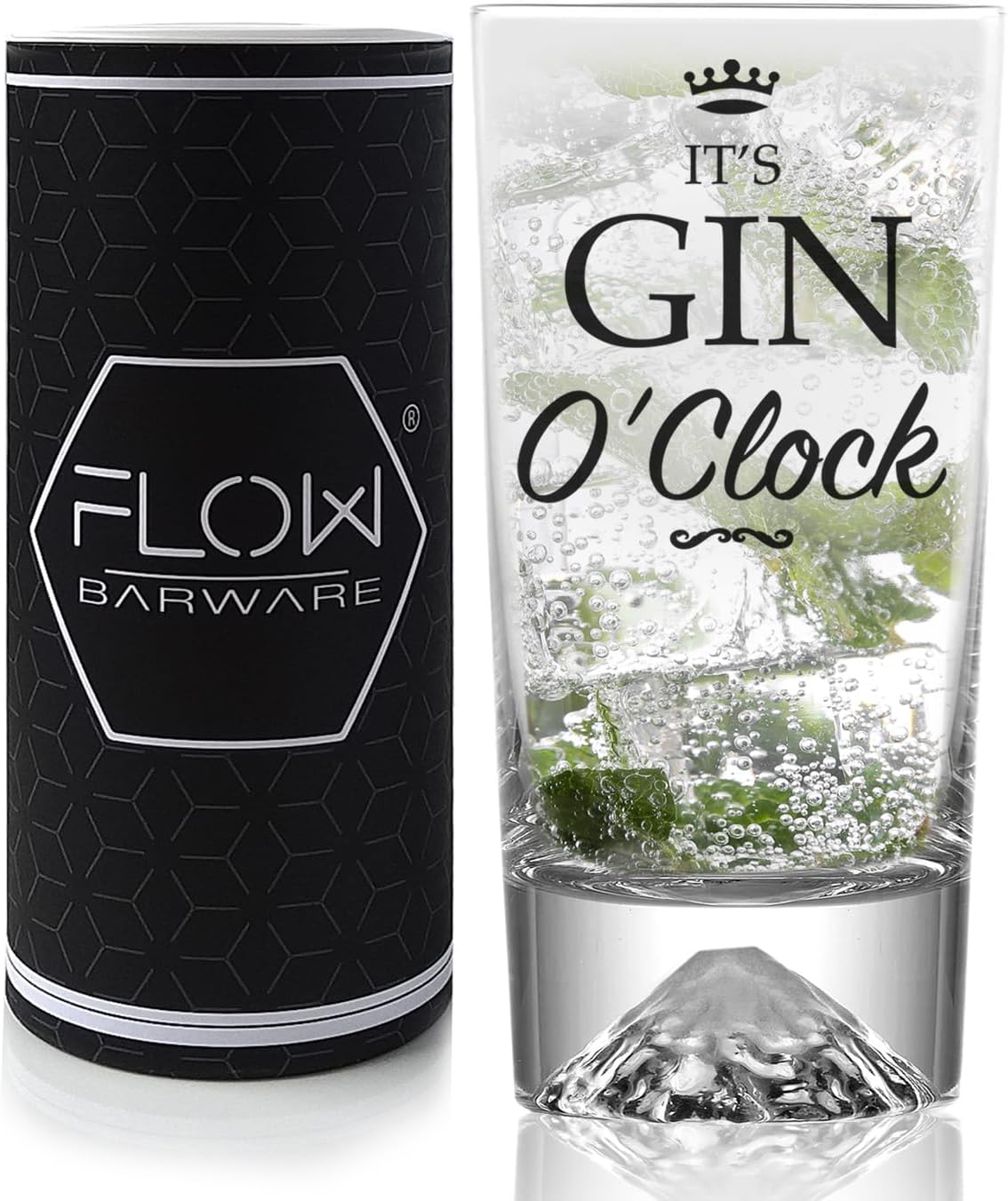 Gin Glass | 360ml Tall Gin Glass for Men/Women with Unique Heavy Base | Tall G&T Highball Glasses Gift Set | Idial Glasses G&T Cocktails