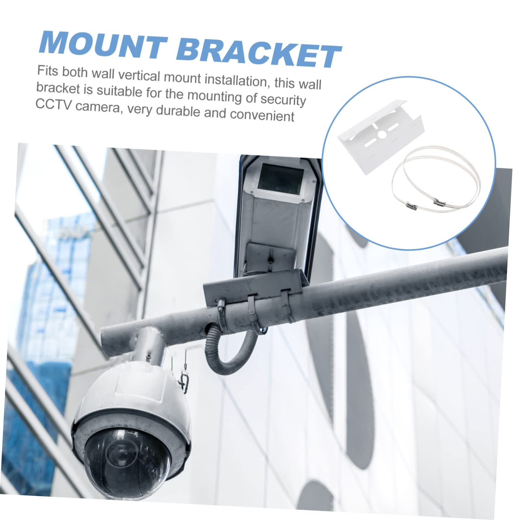 Angoily Staffa di Montaggio su Palo Verticale per Telecamera di Sicurezza, Acciaio, Solida e Facile da Installare, per Installazione su Palo o Parete | Argento, Installazione Verticale o Parete, per Cctv e Security Camera, Struttura Robusta