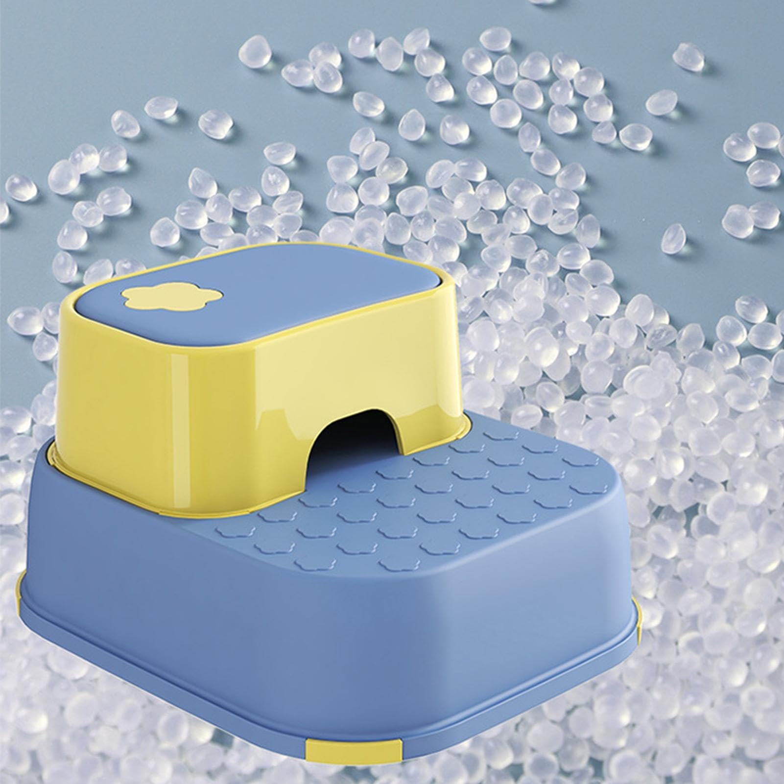 Sgabello bambini - antiscivolo staccabile | Sgabello due gradini bagno maniglie sicurezza, aiutante cucina ripiano gradini larghi, doppia altezza in imparare ad usare il vasino