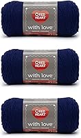 Vista 12 de Red Heart with Love - Hilo de seda de maíz, paquete de 3 unidades de 6.98 oz/7 onzas, acrílico, 4 medianos (peinado), 370 yardas, tejido/ganchillo