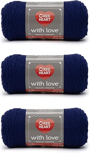 Miniatura 12 de Red Heart with Love - Hilo de seda de maíz, paquete de 3 unidades de 6.98 oz/7 onzas, acrílico, 4 medianos (peinado), 370 yardas, tejido/ganchillo