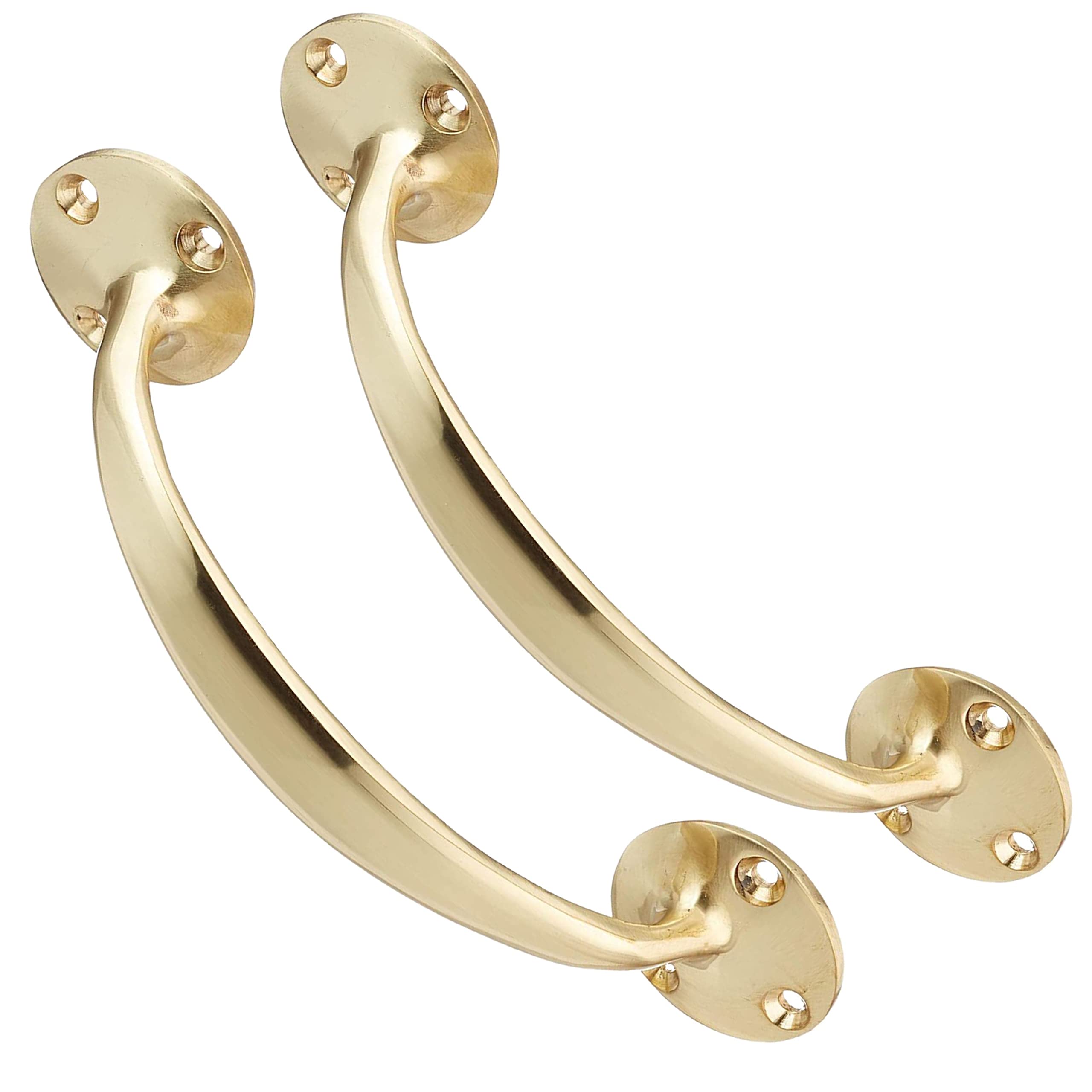 Sul Gold Victorian Bow Shaped Cupboard Cabinet Door Handle With Screw For Furniture Drawer Pulls Cupboards, 150Mm (6 Inch), Polished Brass Brass Bow Handle 2Pk