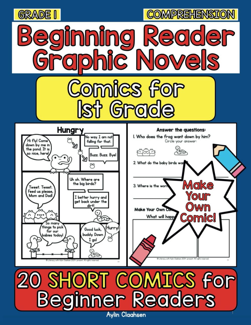 Beginning Reader Graphic Novels: Comics for 1st Grade: 20 Short Comics for Beginner Readers with Comprehension Questions, Grade 1, First Comic Book, ... Short Comics for Kids Kindergarten-2nd Grade)