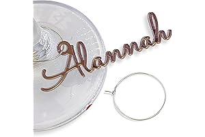 Personalized Letter Wine Glass Charm Small Laser Cut Table Name & Hole...