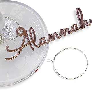 Personalized Wine Glass Charms Small Laser Cut Names Place Cards Custom Signs Acrylic Gift Tags Wedding Favors Wooden Place Setting Table Names with Hole Baby Shower Decor Bridal Party Drink Markers
