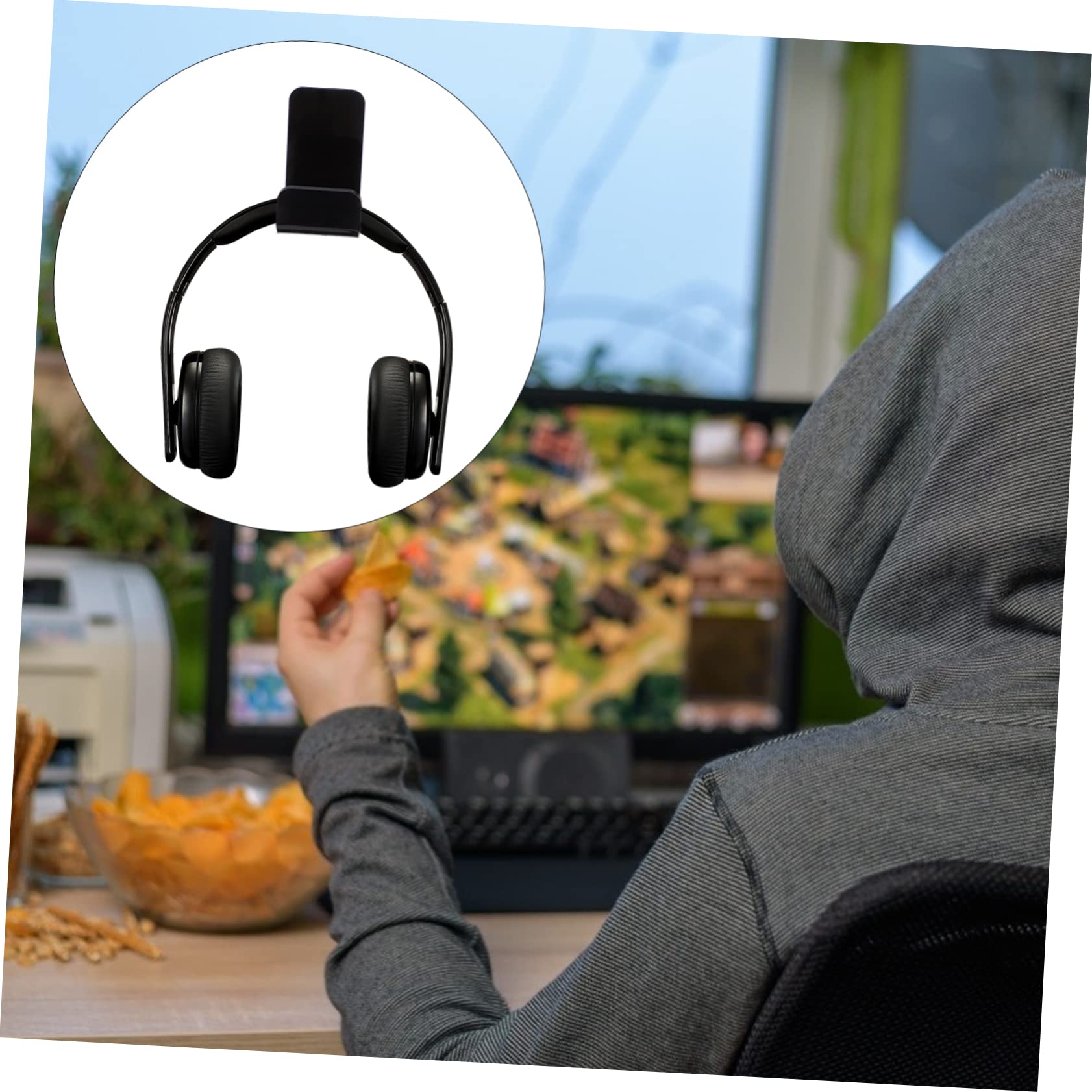 Hemobllo 6pezzi Supporto Adesivo Per Cuffie Da Gaming Gancio Per Headset Facile Installazione e Spazio Ordinato Per Scrivania e Ambienti Gaming