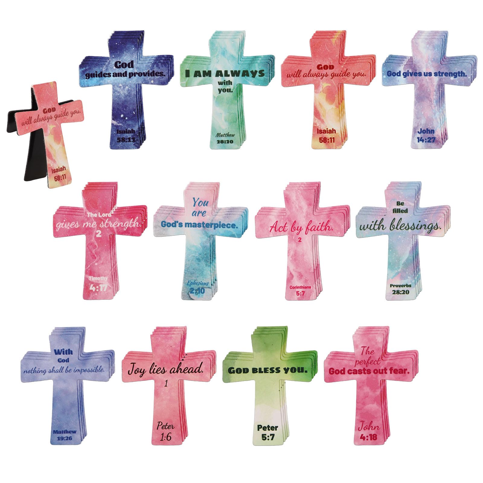 48pcs Magnetic Bookmarks Christian, 12 Styles Religious Cross Bookmarks for Bible Magnetic Page Markers for Women Students School Bible Study Group Church Gift