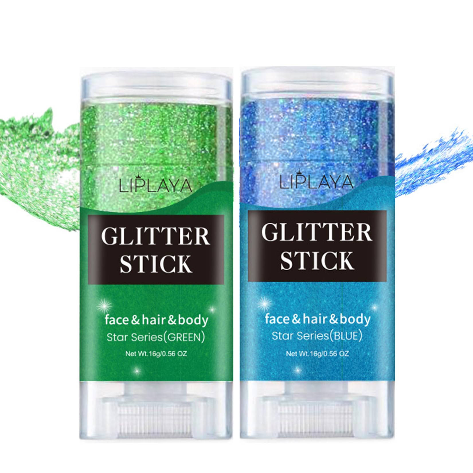MKNZOME 2pcs Multi-colored Face & Body Glitter Gel, Holographic Festival Accessories, Mermaid Sequins