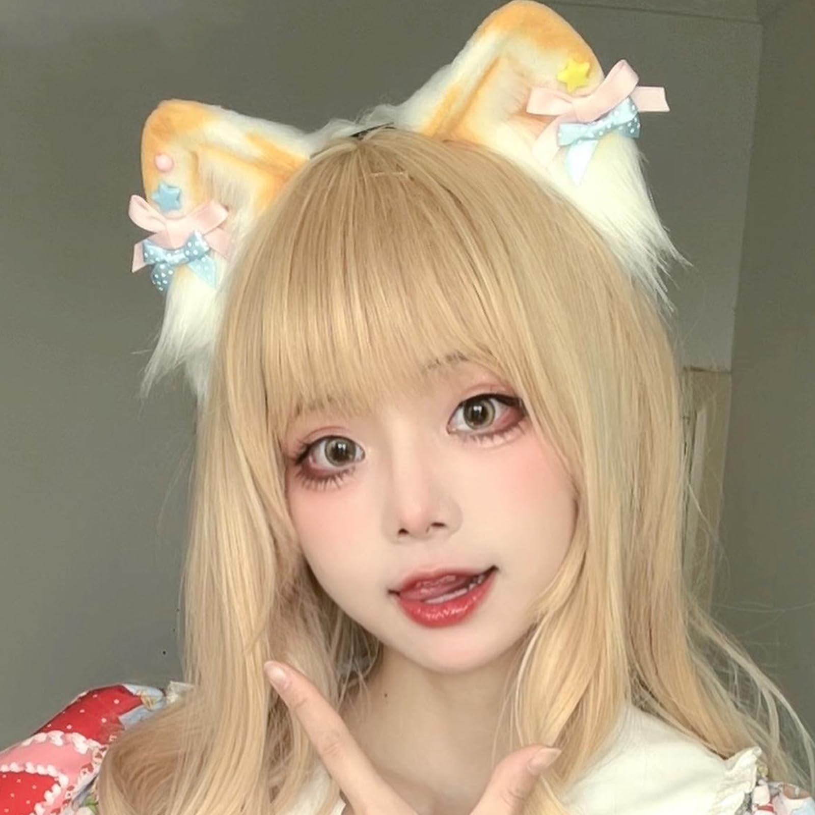 Fascia per capelli da donna con orecchie di lupo, realizzata a mano, per cosplay, cosplay, Halloween, feste